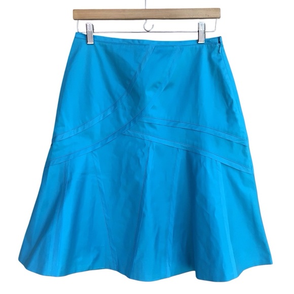 Ellen Tracy Exclusively For Bloomingdale’s Turquoise A Line Skirt Size 4 - Picture 1 of 8